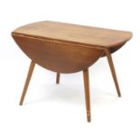 Ercol Windsor light elm drop leaf dining table, 70cm H x 124cm W extended x 112cm D :For Further