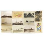 Military and naval interest postcards, predominantly photographic including HM Submarine L71, HMS