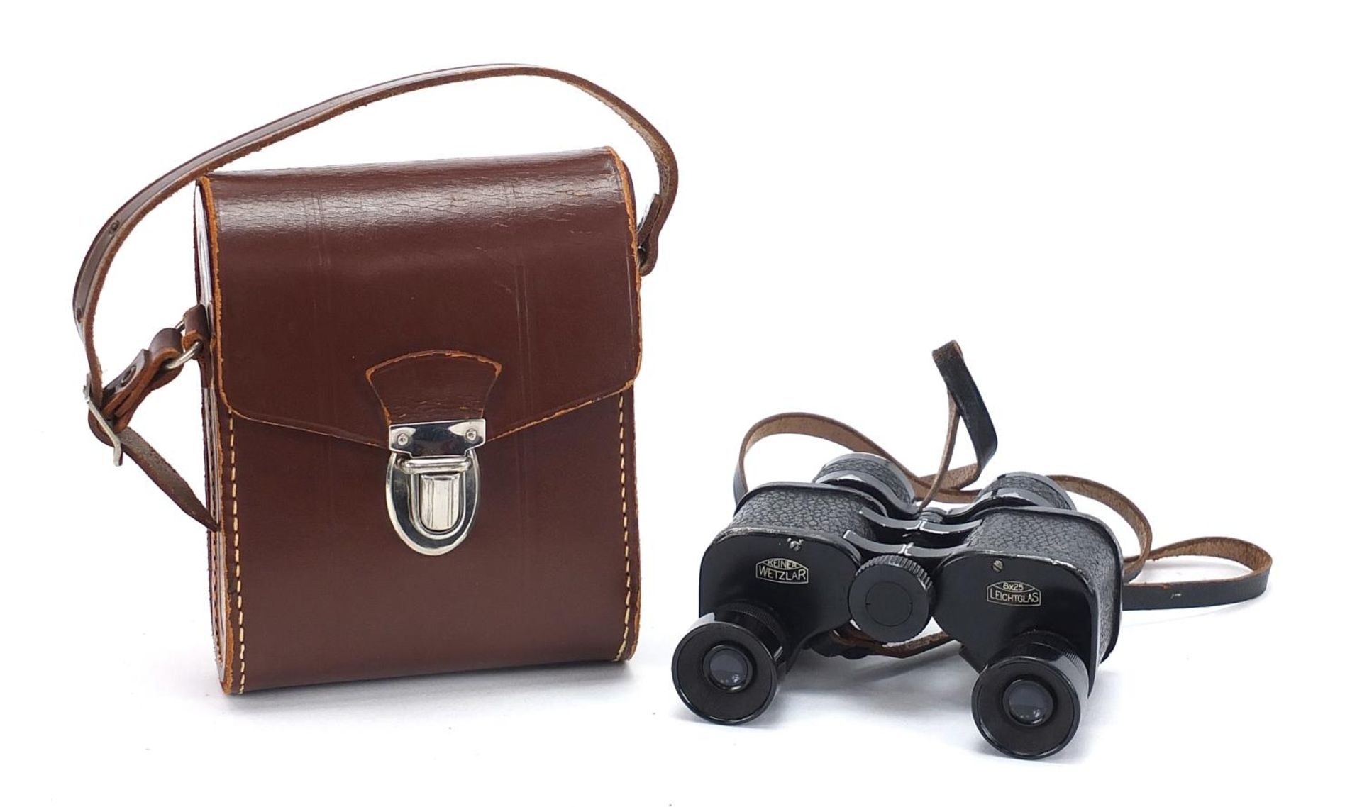 Pair of Keiner Wetzlar 8 x 25 binoculars with case :For Further Condition Reports Please Visit Our