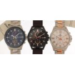 Casio Edifice, three gentlemen's wristwatches with boxes numbered 76E2AU, 776KM0 and 881CK2 :For