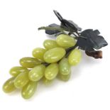 Chinese carved jade bunch of grapes, 20cm in length :For Further Condition Reports Please Visit