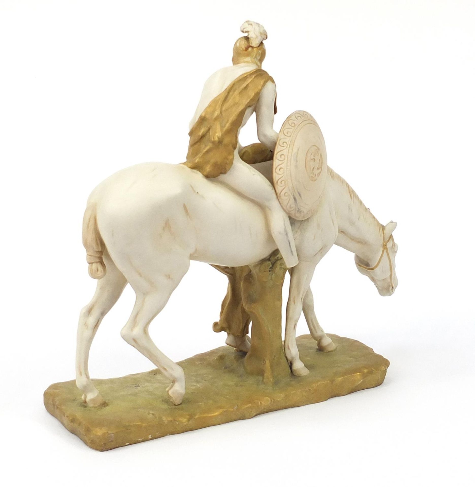 Royal Vienna, large Austrian figure group of a figure on horseback with lover, numbered 1234 to - Bild 3 aus 5
