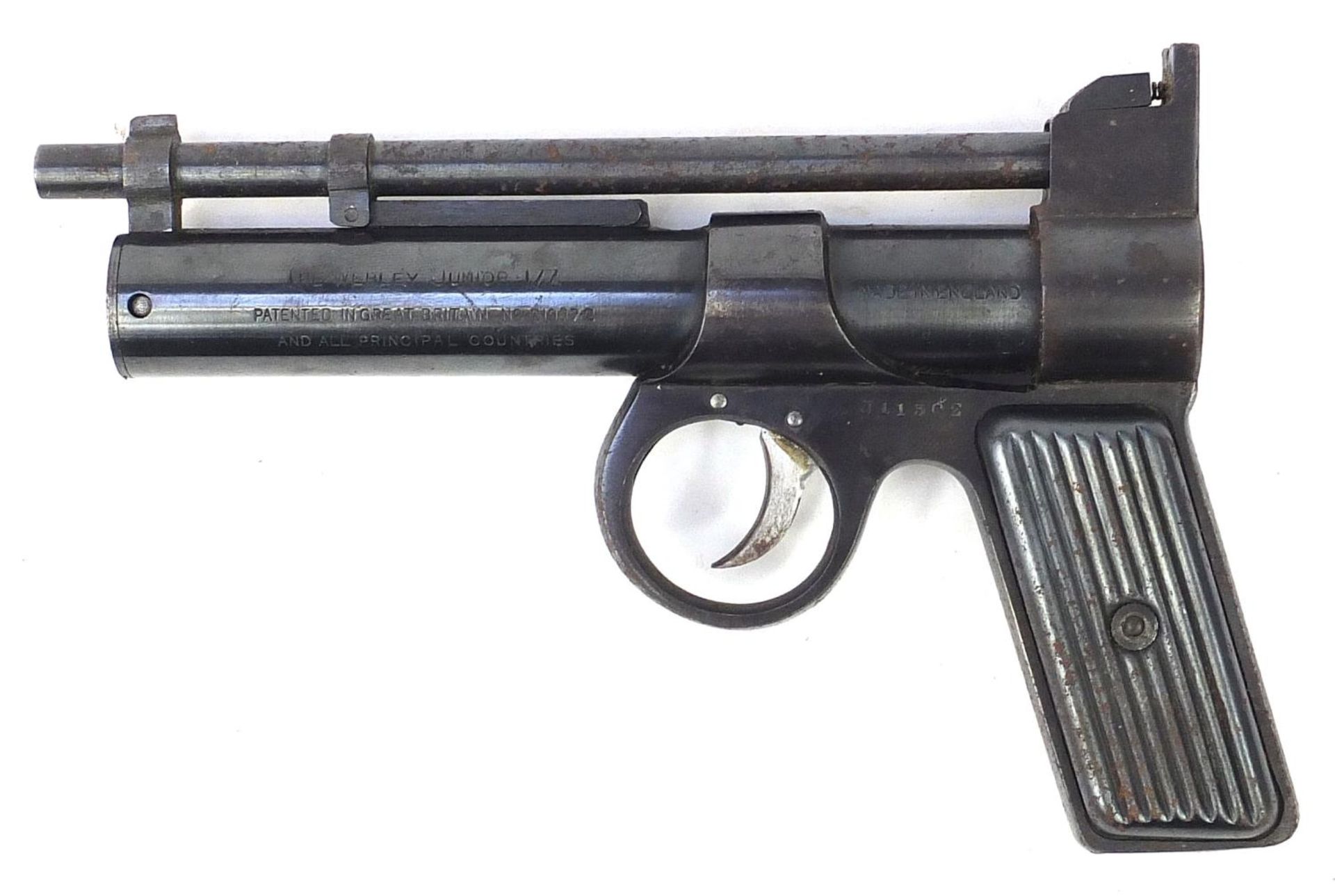 Webley & Scott Junior over lever .177 cal air pistol with box, 18cm in length :For Further Condition - Image 2 of 6