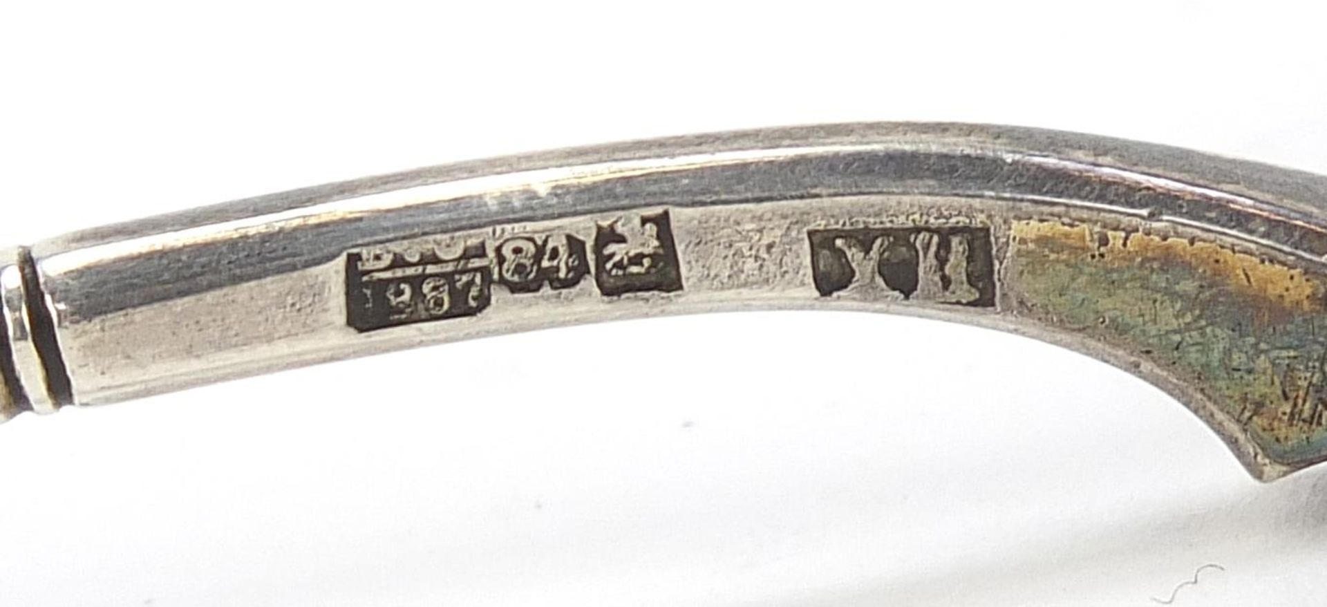 Silver and champlevé enamel spoon, impressed Russian marks, 13cm in length, 29.2g :For Further - Image 4 of 4