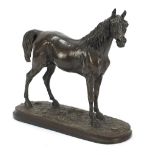 Large modern bronzed study of a horse, 35cm wide :For Further Condition Reports Please Visit Our