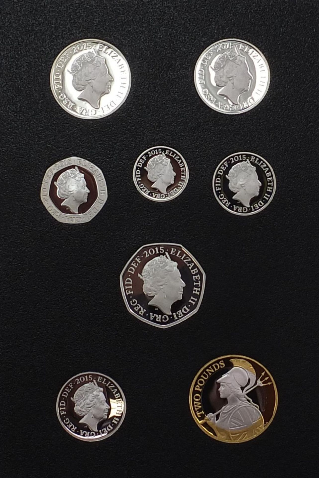 The Fifth Circulating Coin Portrait First and Final editions silver proof coin set with fitted - Bild 4 aus 8