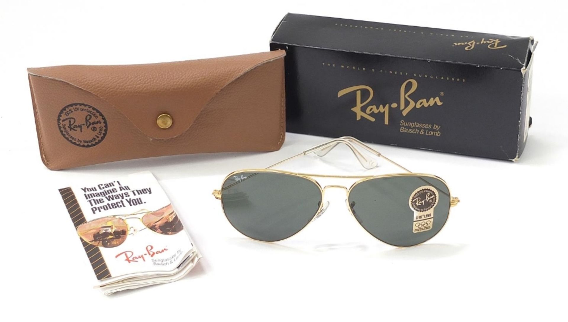 Pair of Ray-Ban Arista sunglasses with case and box :For Further Condition Reports Please Visit