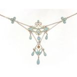 Marius Hammer, Norwegian 925S silver and enamel necklace, 40cm in length, 12.8g :For Further