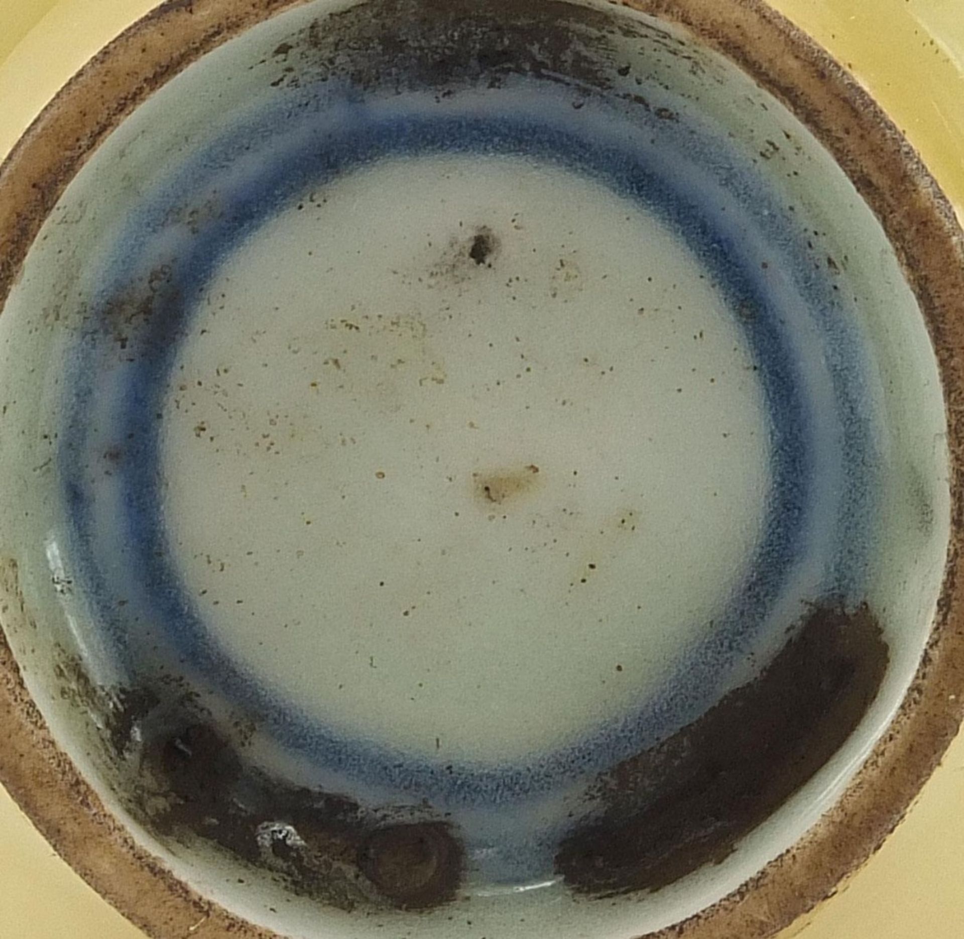 Chinese porcelain garlic head vase having a yellow monochrome glaze, blue ring marks to the base, - Image 7 of 8