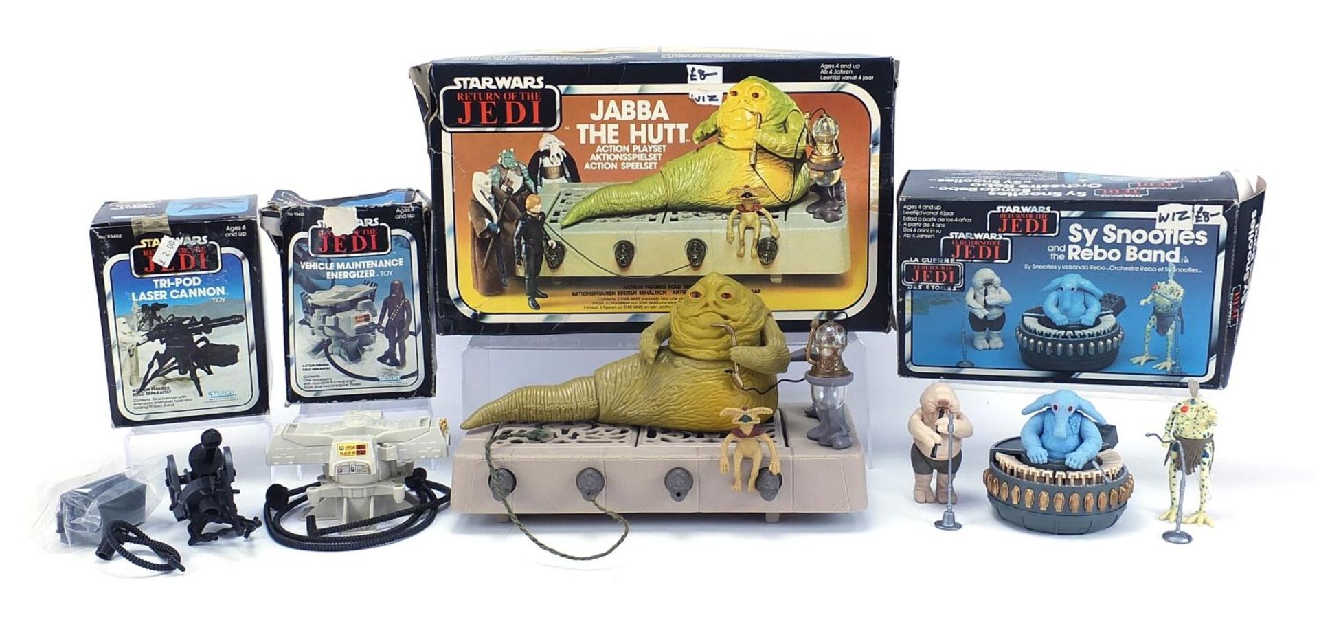 Vintage Star Wars Return of the Jedi action figure sets including Kenner comprising Jabba the