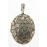 Victorian aesthetic silver mourning locket, D & F Birmingham 1882, 5.5cm high, 17.2g :For Further