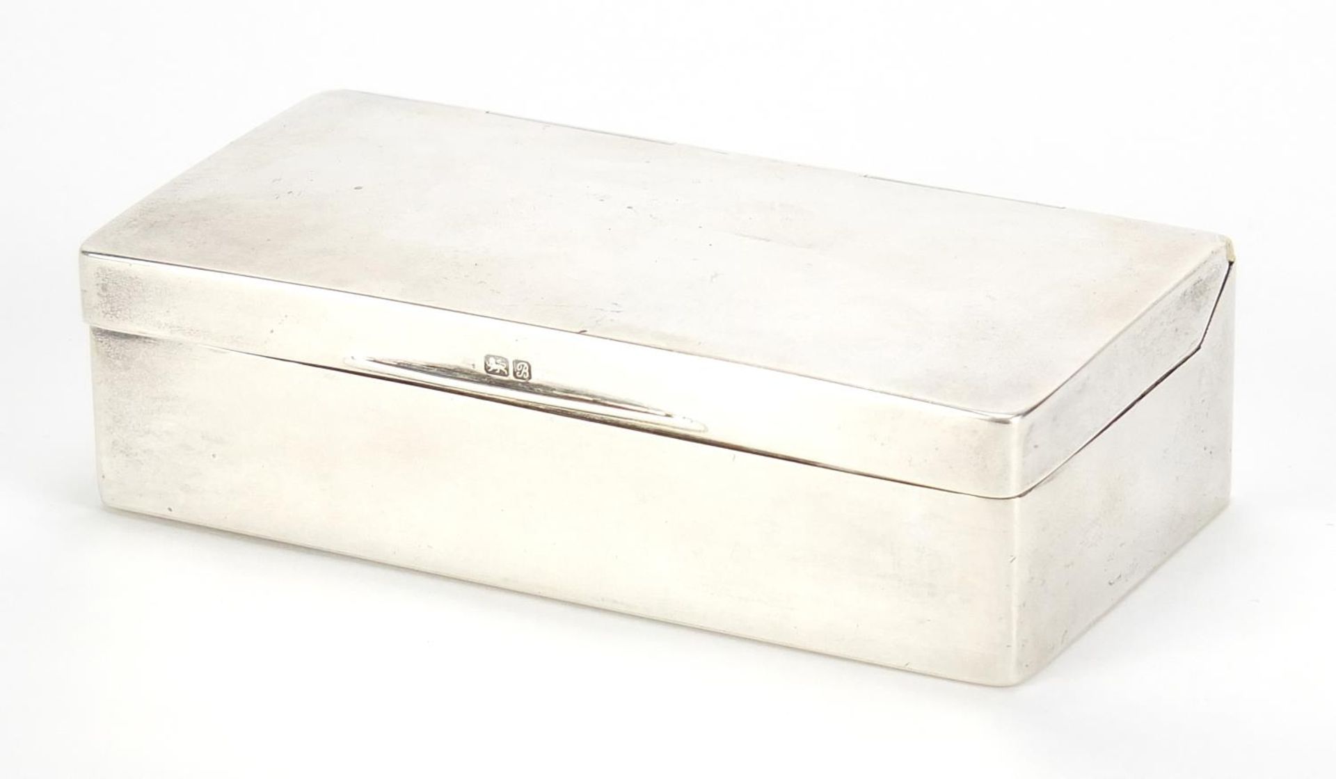 Andrew Barrett & Sons, Edward VII silver sandwich box, Chester 1902, 3cm high x 11.5cm W x 5.5cm