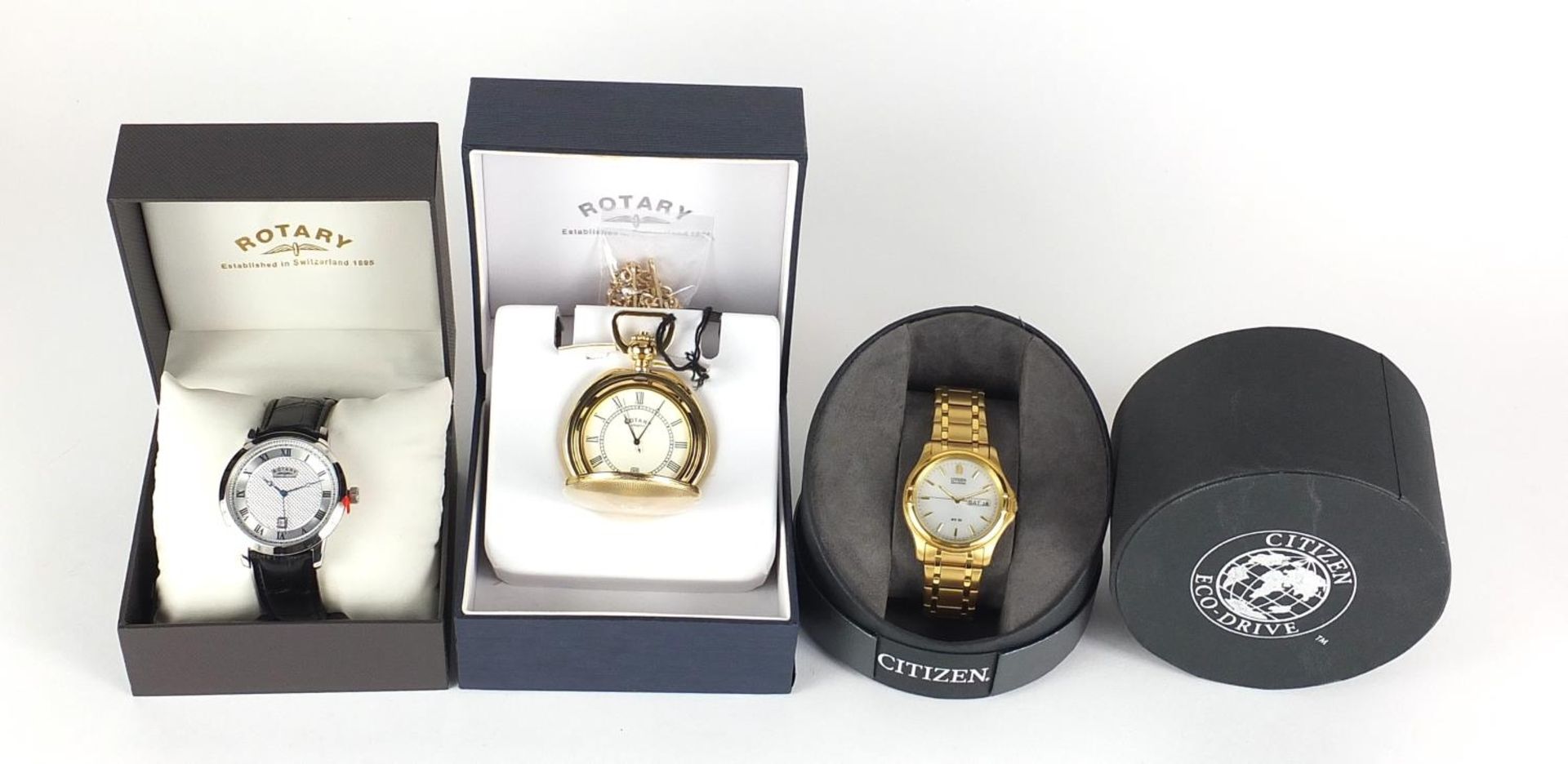 Two gentlemen's wristwatches and a pocket watch with boxes and paperwork comprising Citizen Eco - Image 4 of 5