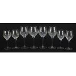 Two sets of four Edinburgh crystal glasses, the largest each 18cm high :For Further Condition