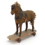 Antique wooden pull along horse, 29cm in length :For Further Condition Reports Please Visit Our