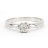 18ct white gold diamond solitaire ring, 0.30 carat, size V, 4.6g :For Further Condition Reports