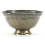 Chinese bronze dragon bowl, six figure character marks to the base, 13.5cm high x 25.5cm in diameter