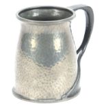 Archibald Knox for Liberty & Co, Arts & Crafts tudric pewter tankard numbered 066, 11cm high :For
