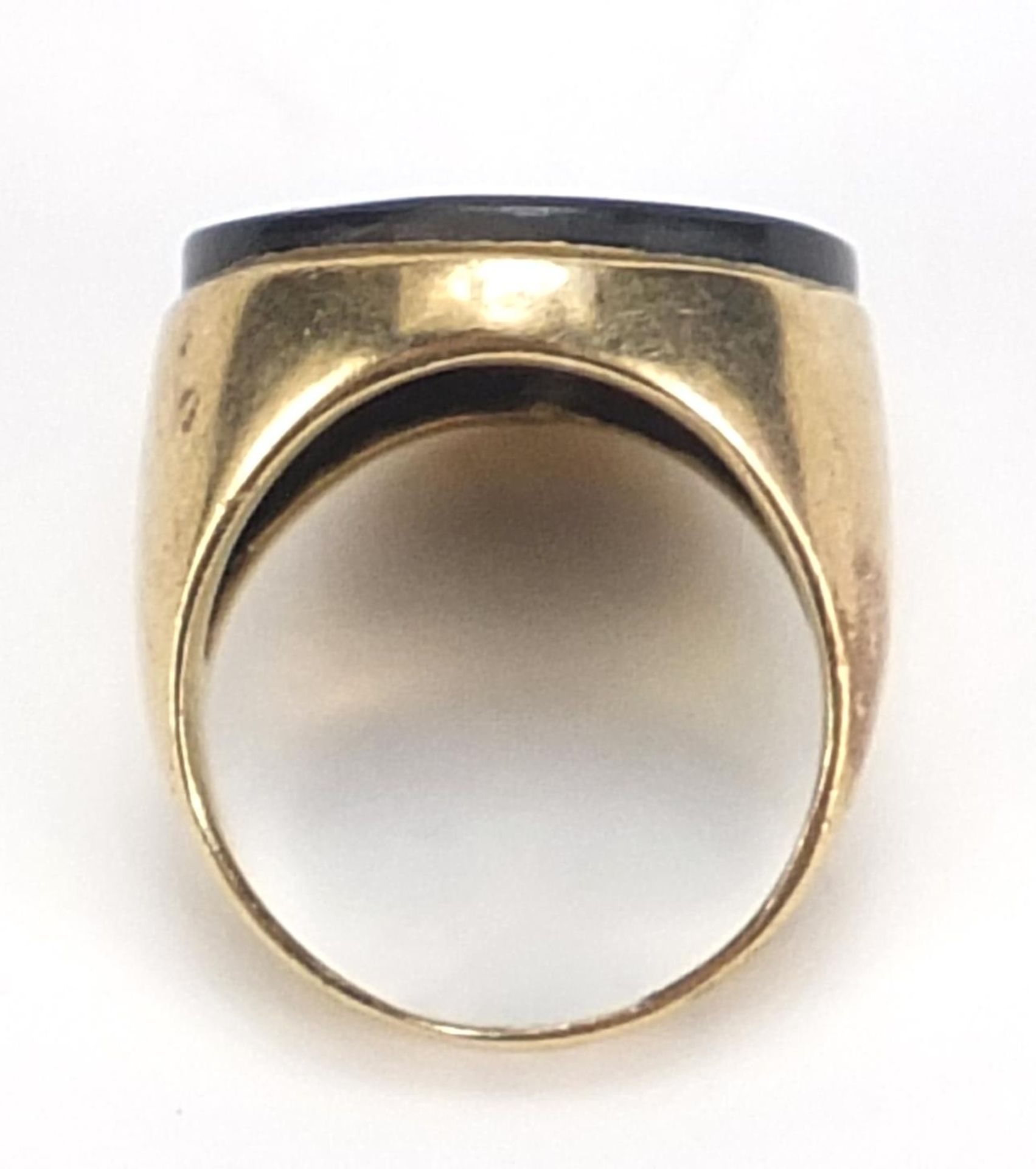 9ct gold black onyx signet ring, size O, 9.4g :For Further Condition Reports Please Visit Our - Image 5 of 5