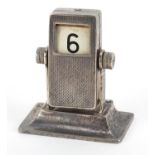 Engine turned silver rotating desk calendar, London import marks, 6.5cm high, 103.6g :For Further