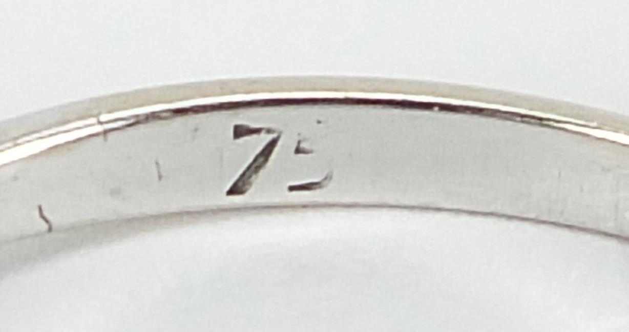 18ct white gold sapphire and diamond two row half eternity ring, size L, 2.1g :For Further Condition - Image 4 of 6