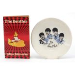 Commemorative Beatles pottery plate and a Yellow Submarine book :For Further Condition Reports