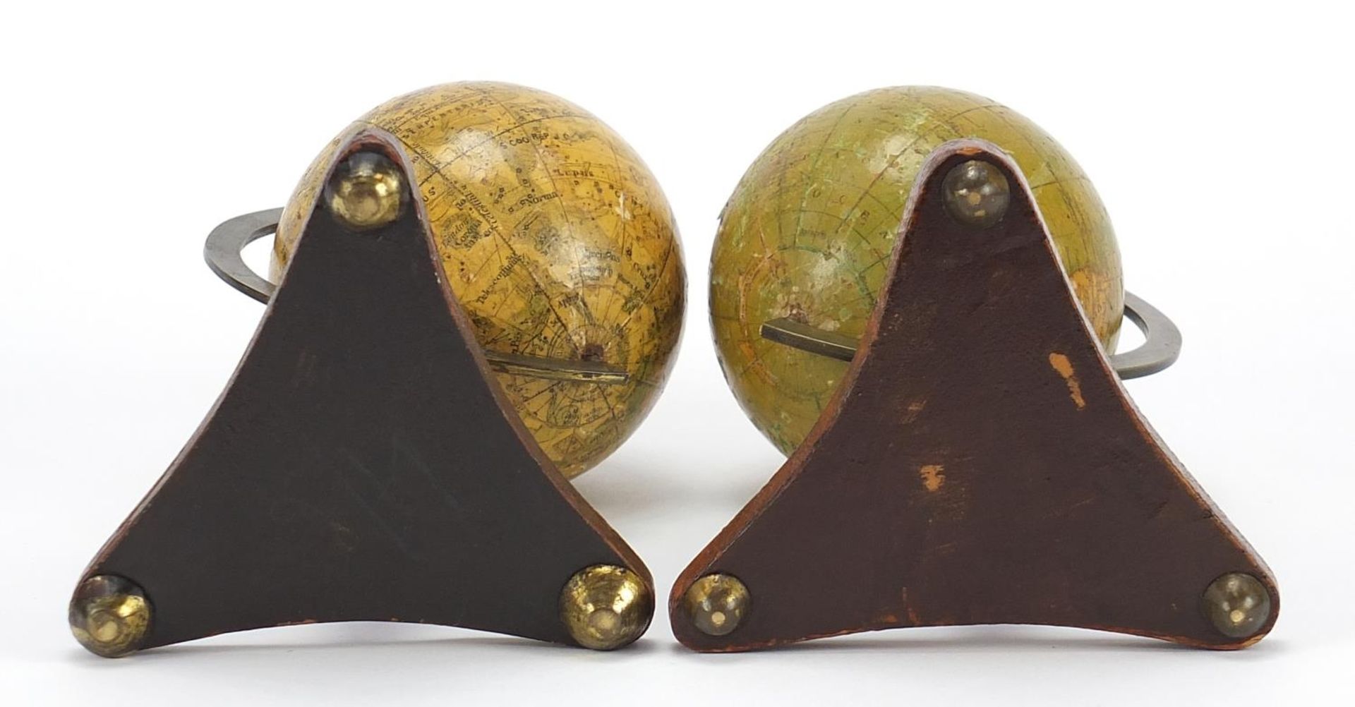 Wrench's of London, matched pair of 19th century celestial and terrestrial desk globes, each with b - Image 14 of 14