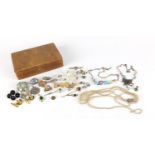 Vintage and later jewellery including crystal necklaces, simulated pearl necklaces, Art Deco