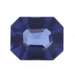 Octagonal blue tanzanite gemstone with certificate, 10.62 carat :For Further Condition Reports