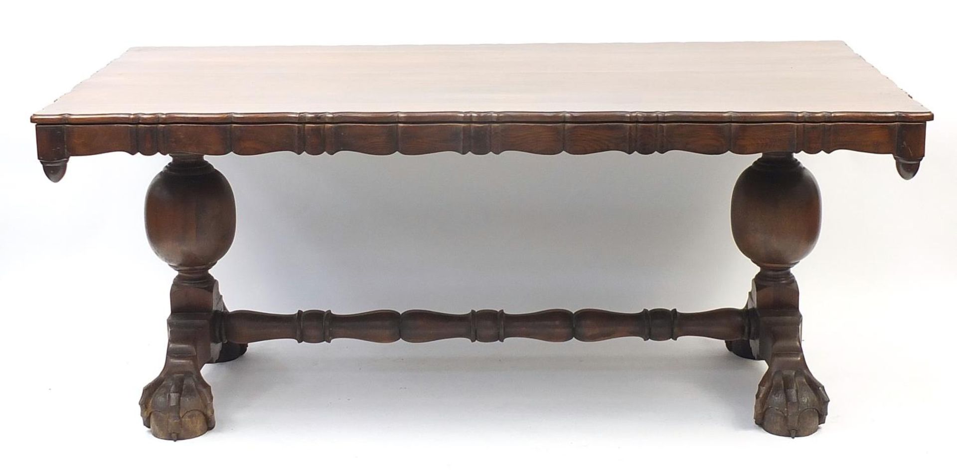 Jonker of Knysna, South African stinkwood rectangular dining table on claw and ball feet with six - Image 4 of 18