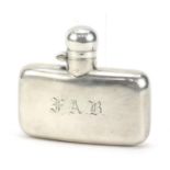 George V, silver hip flask with bayonet fitting lid, Chester 1914, 8cm wide, 79.0g :For Further