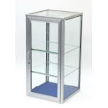 Aluminium and glass dealer's display cabinet, 90cm H x 45cm W x 45cm D :For Further Condition