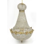 Large classical gilt metal chandelier, 90cm high :For Further Condition Reports Please Visit Our