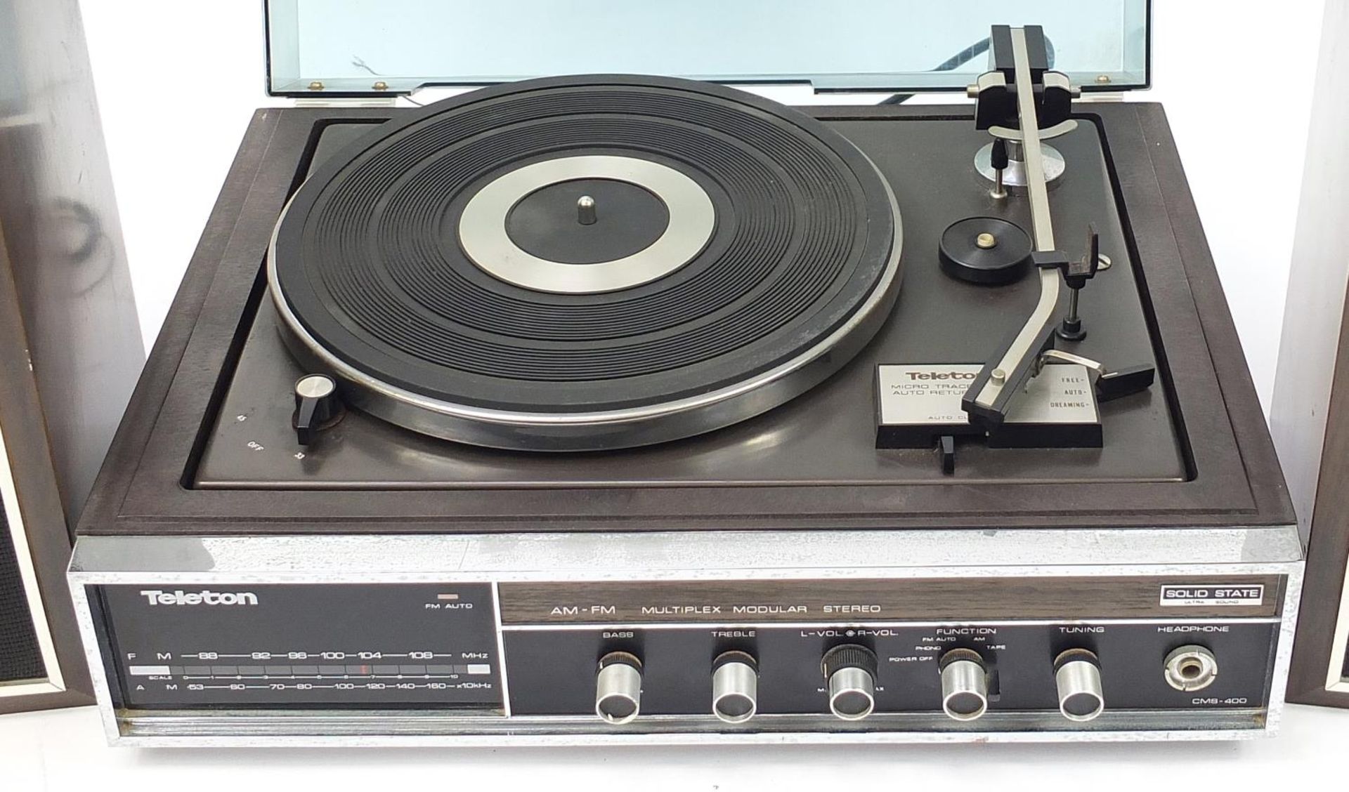 Vintage Teleton CMS-400 turntable with speakers :For Further Condition Reports Please Visit Our - Image 3 of 4