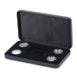 Icons of a Nation 2014 silver Piedfort one pound four coin set by the Royal Mint with case :For