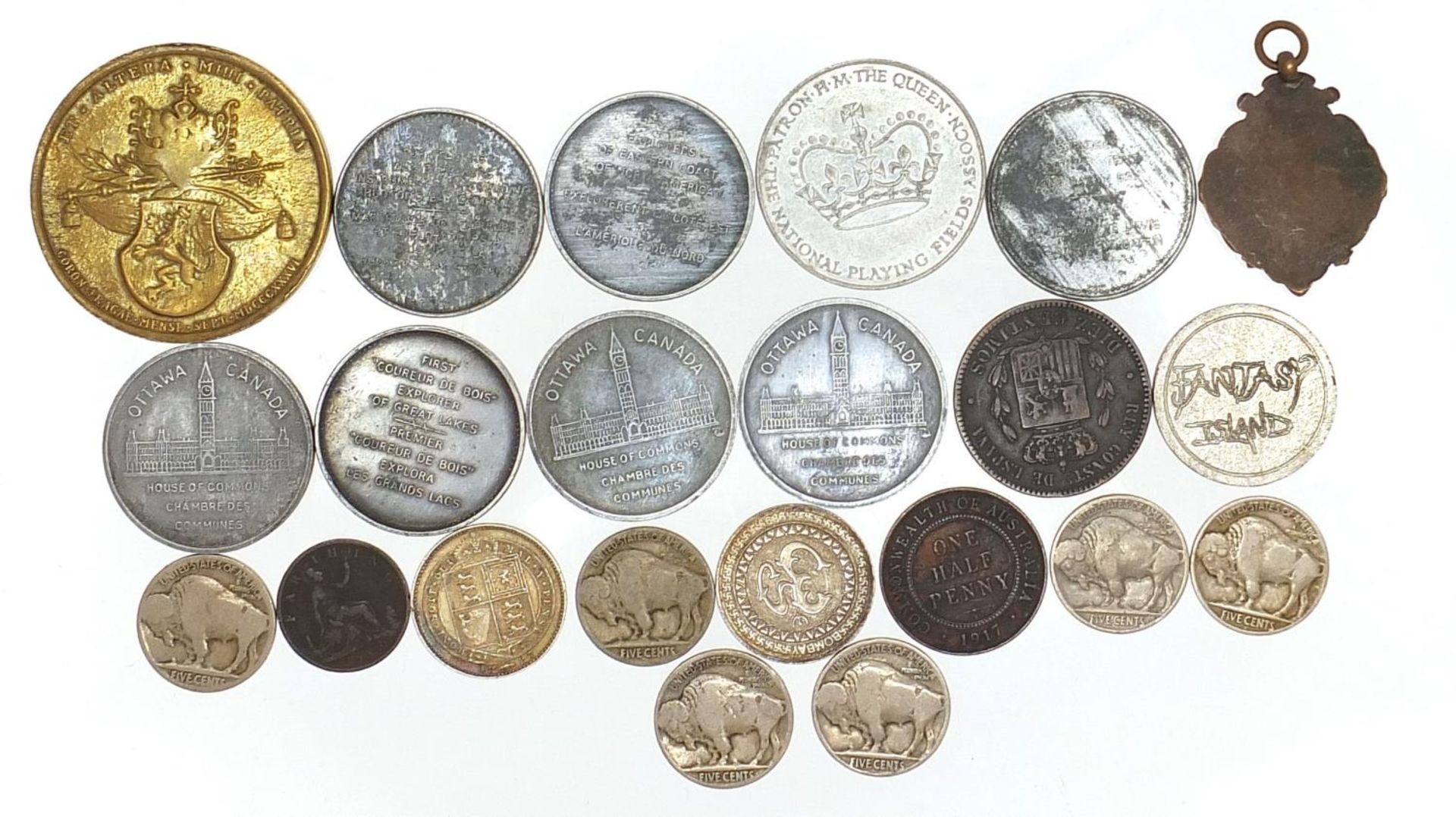 British and World coinage and medallions including two United States of America five cents :For - Image 2 of 2