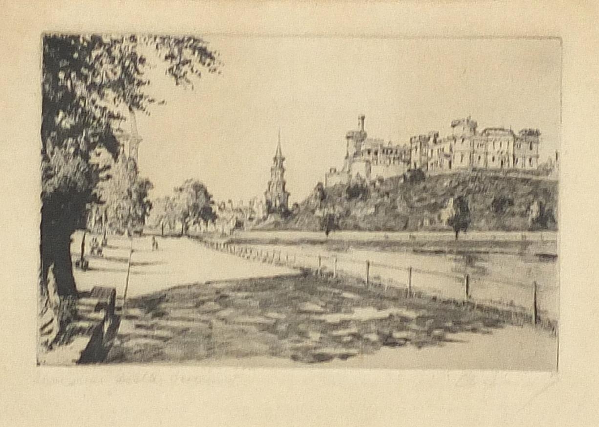 A Simes - The Cowal Shore, The Clyde and Inverness Castle Scotland, pair of pencil signed - Image 7 of 11
