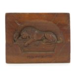19th century Continental memorial carving of the Lion of Lucerne, 16cm x 12.5cm :For Further
