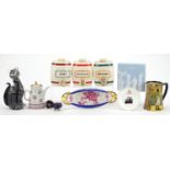 Collectable china and glassware including Wade liqueur barrels, Royal Doulton, Limoges and Wedgwood,