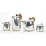 Vintage Picquot ware four piece tea set, the largest 19cm high :For Further Condition Reports Please
