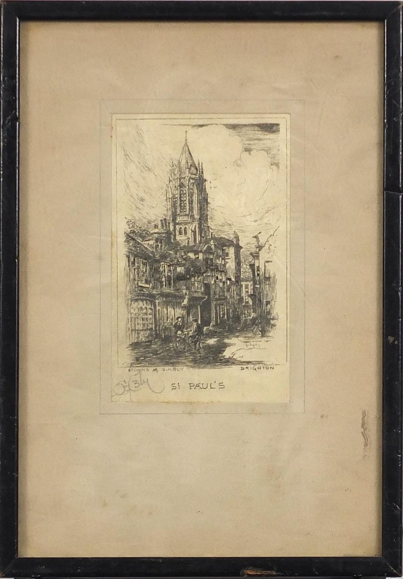 Four pencil signed prints/etchings including Westminster Abbey by Alfred J Benett, St Pauls Brighton - Bild 17 aus 20