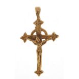 9ct gold crucifix pendant, 3.8cm high, 2.3g :For Further Condition Reports Please Visit Our Website,