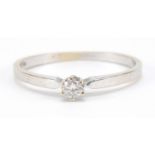 18ct gold diamond solitaire ring, size O, 1.6g :For Further Condition Reports Please Visit Our