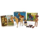 Vintage and later toys including Steiff, Marx Gold Knight and Marx Western Range horse :For