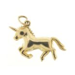 9ct gold unicorn charm, 2cm in length, 1.0g :For Further Condition Reports Please Visit Our Website,