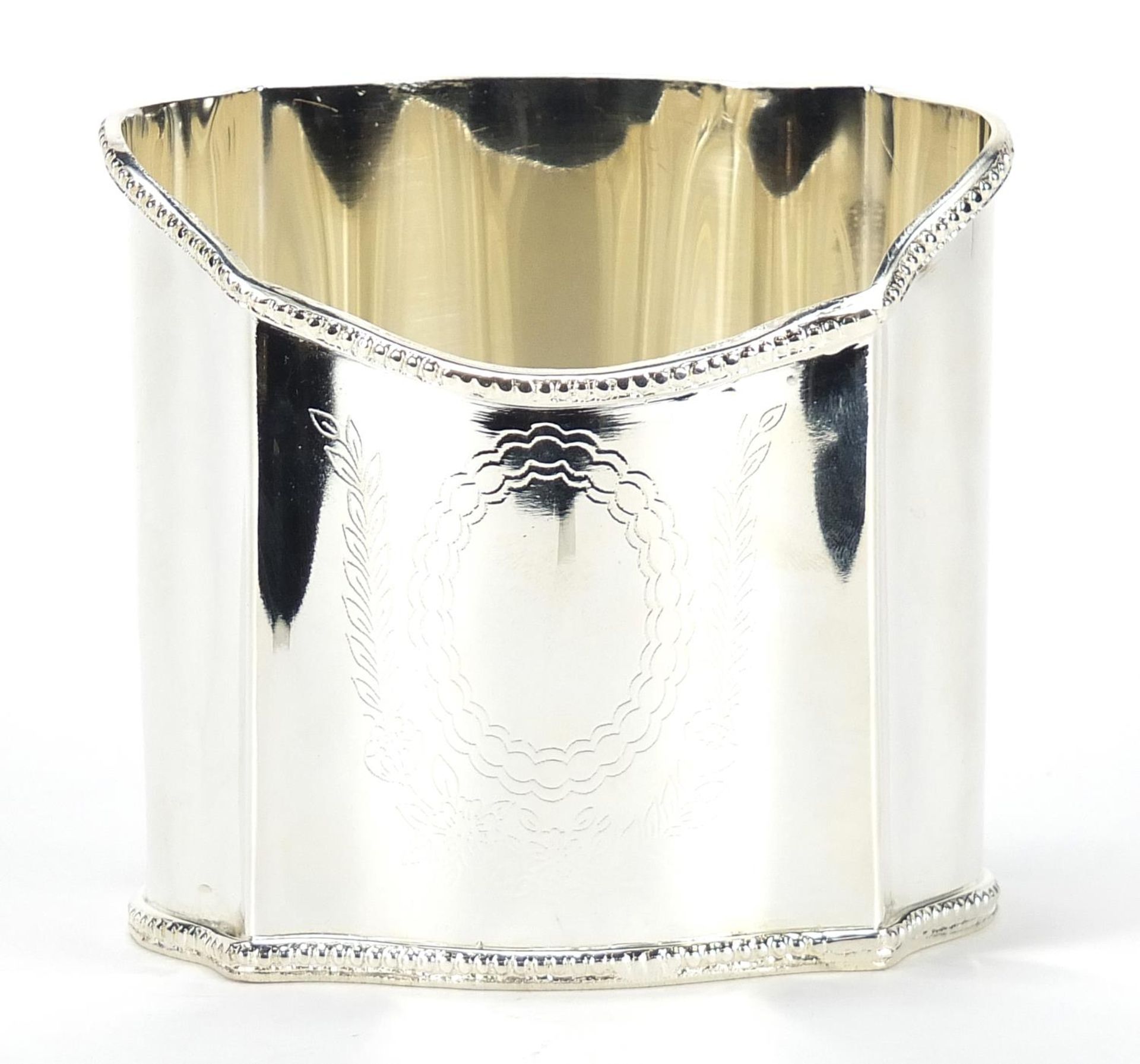 Georgian design silver plated pot, 11cm high :For Further Condition Reports Please Visit Our