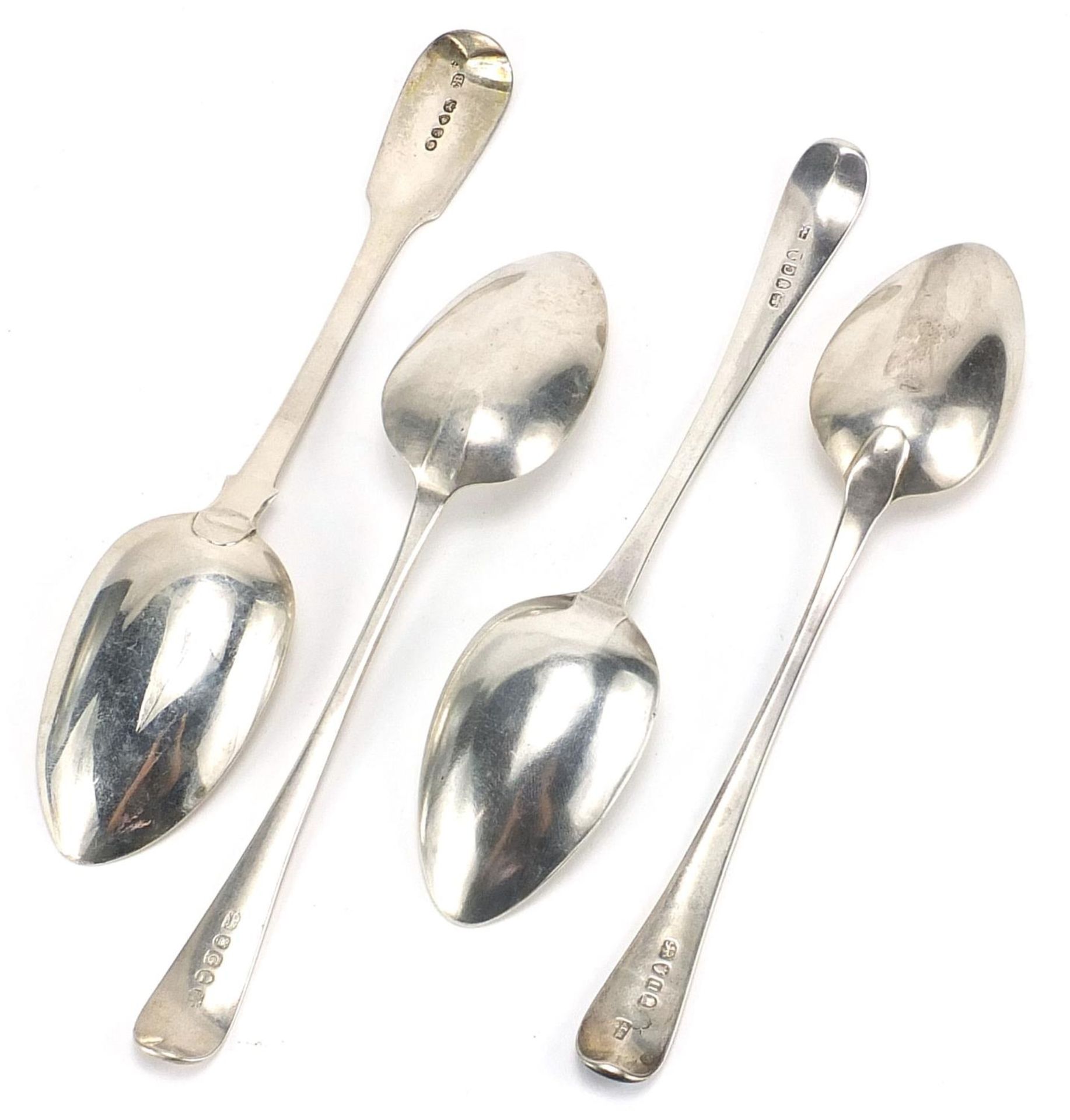 Four William IV and later silver tablespoons including Charles Boyton 1836, the largest 22.5cm in - Bild 2 aus 4