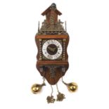 Oak atlas design wall hanging clock with pendulum and weight, the clock 50cm high :For Further