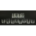 Two sets of six cut glass tumblers, each 8.5cm and 9.5cm high :For Further Condition Reports