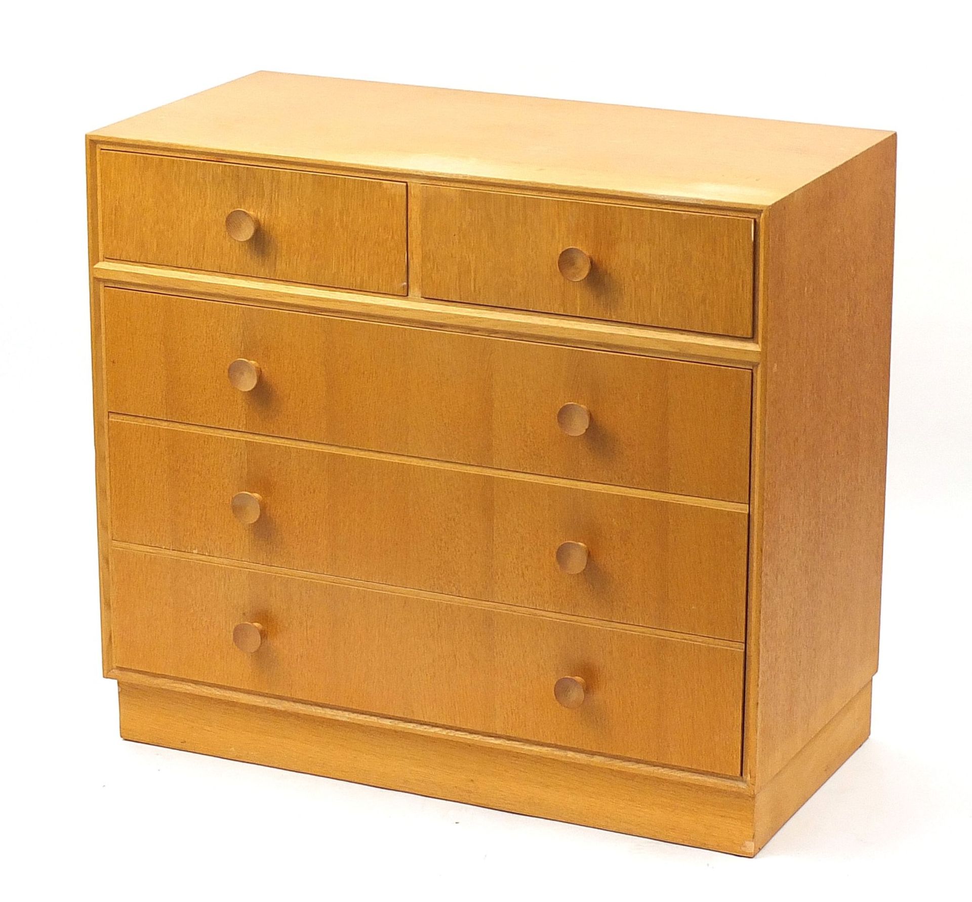 Meredew, 1970's teak five drawer chest, 82cm H x 91.5cm W x 46cm D